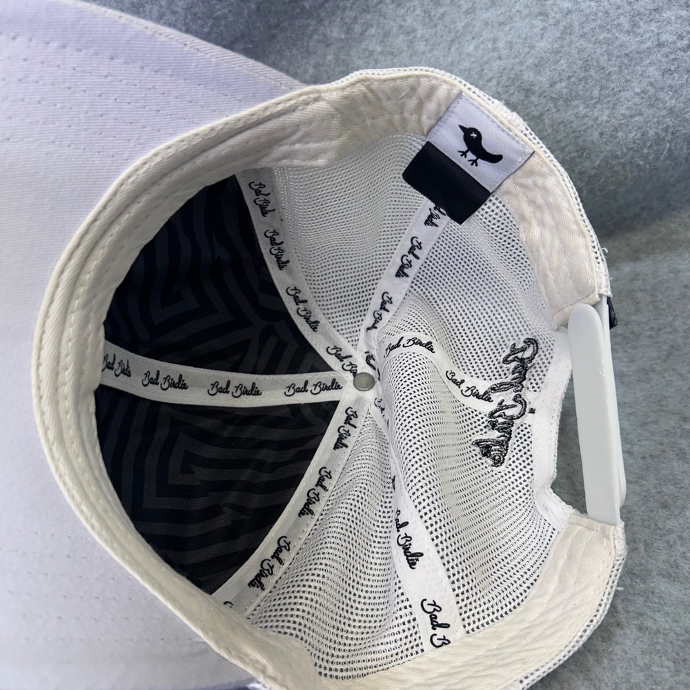Bad Birdie Bird Logo Patch Mens White Trucker Hat Snapback Golf Cap OSFM - Picture 3 of 4